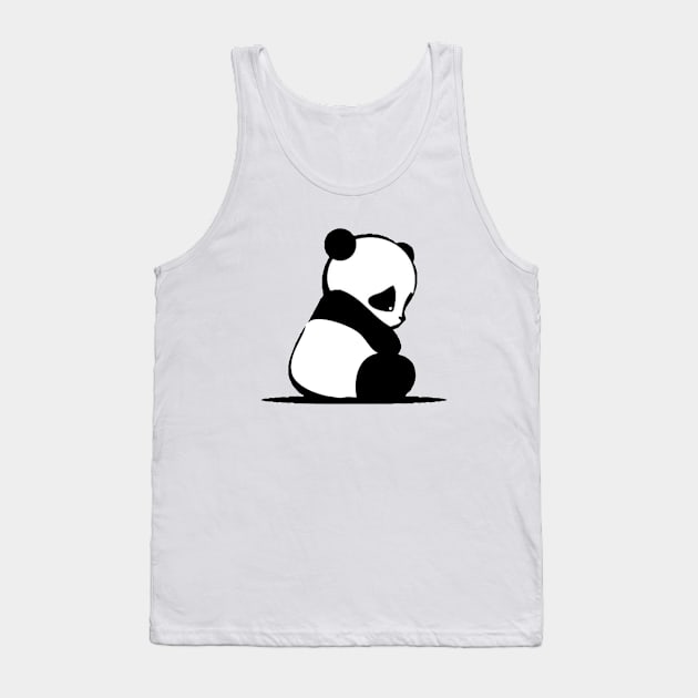 Sad Panda Tank Top by YoungRichFamousAuthenticApparel